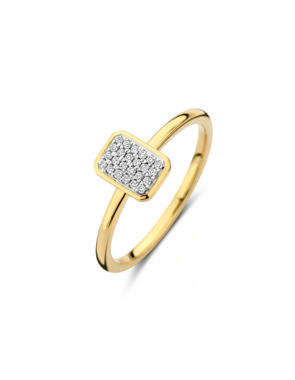 Bico Briljant ring Cato 0.09 crt H/Si rechthoek