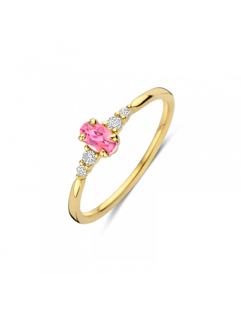 GG Briljant ring LOVO 0.07 crt H/Si + Pink Tourmaline